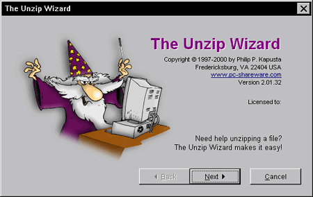 The UnZip Wizard makes it easy to unzip your ZIP archive files!
