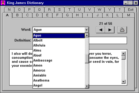 A Bible dictionary software